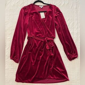 Nine West wrap dress. Velvet burgundy